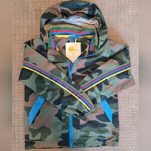 Mini Boden Kids Camo Lightweight Hooded Jacket Size 8/9